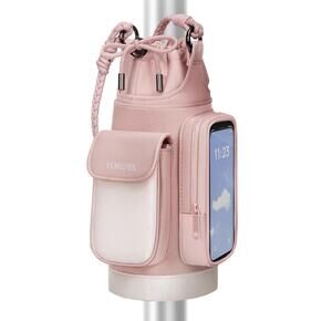 YOREPEK Women’s Magnetic Gym Bag Insulated Water Bottle Holder Pink New